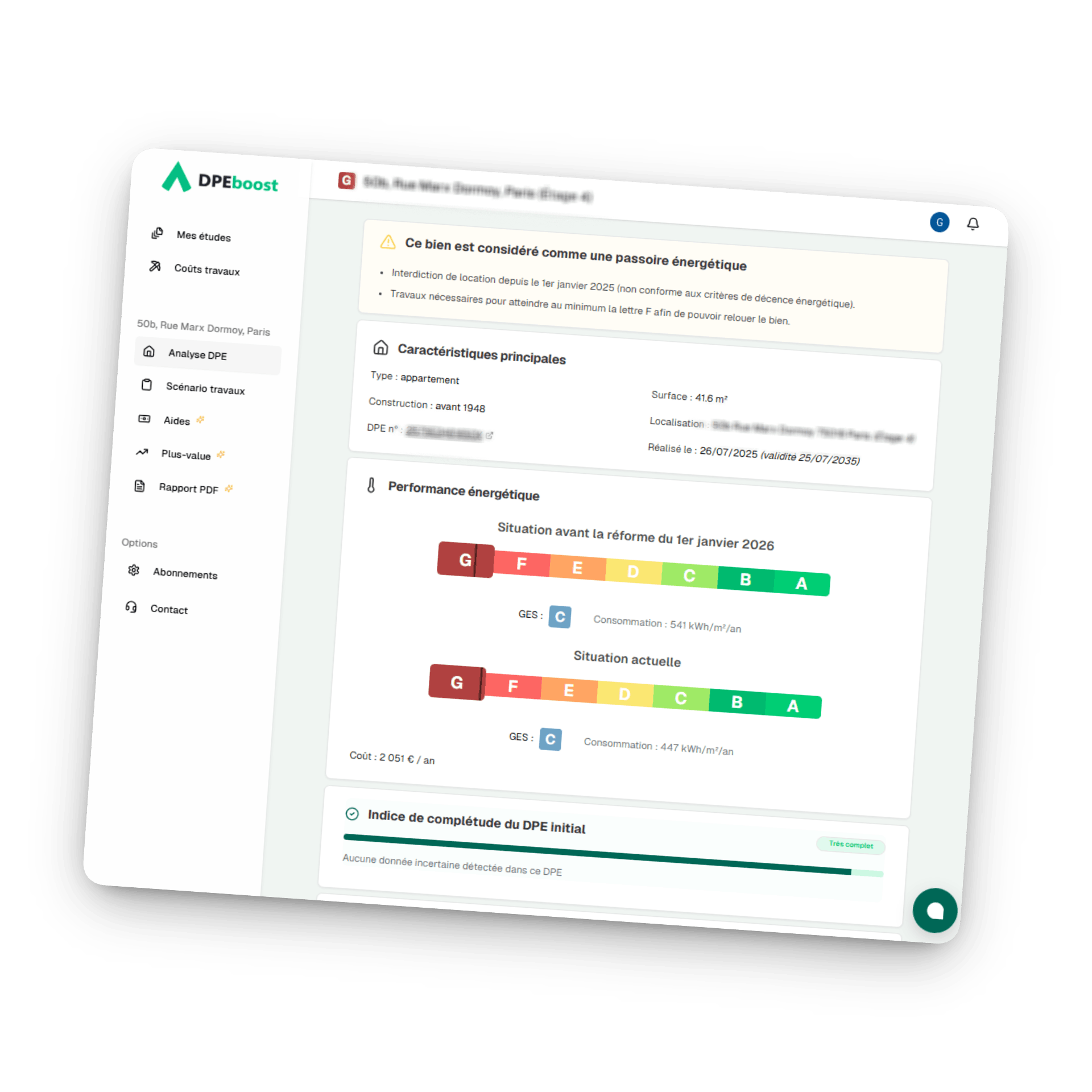 Analyse DPE sur DPEboost